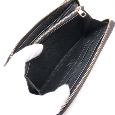 $1170 Louis Vuitton Empreinte Zippy Wallet Black