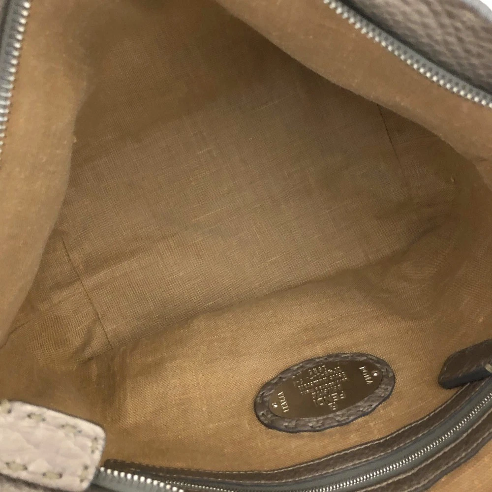 $1600 FENDI Selleria Leather Tote Bag Silver