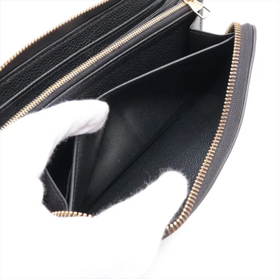 $1170 Louis Vuitton Empreinte Zippy Wallet Black
