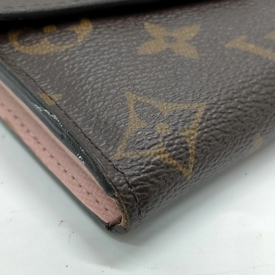 $800 2018 Louis Vuitton Monogram Sarah Wallet NM Rose Ballerine CA3128 10020971