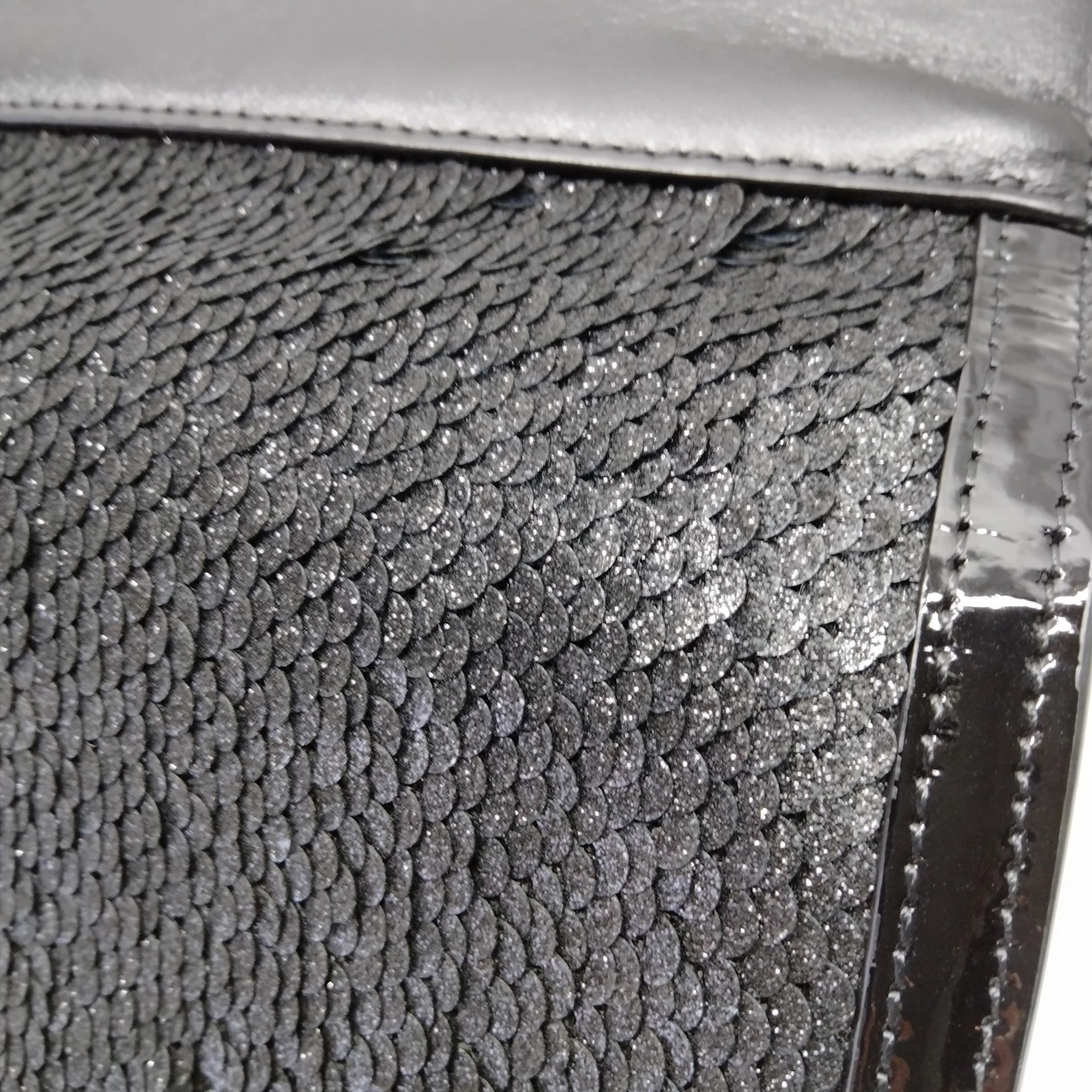 $1590 Christian Louboutin Paloma black sequin clutch