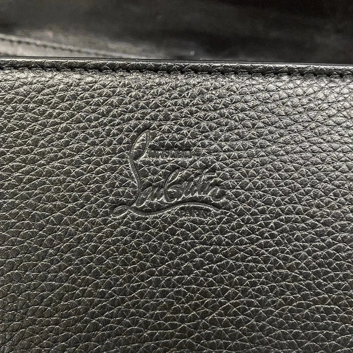 $1450 Christian Louboutin Grained Calfskin Spikes Loubinthesky Paloma Wallet On Chain Black Multimetal