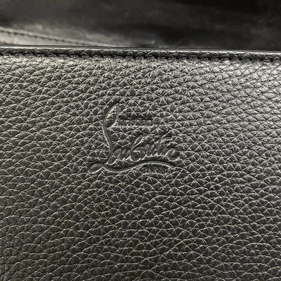 $1450 Christian Louboutin Grained Calfskin Spikes Loubinthesky Paloma Wallet On Chain Black Multimetal