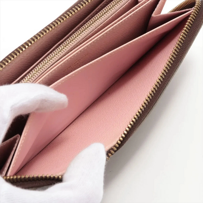 $915 RFID Louis Vuitton Monogram Zippy Wallet Rose Ballerine