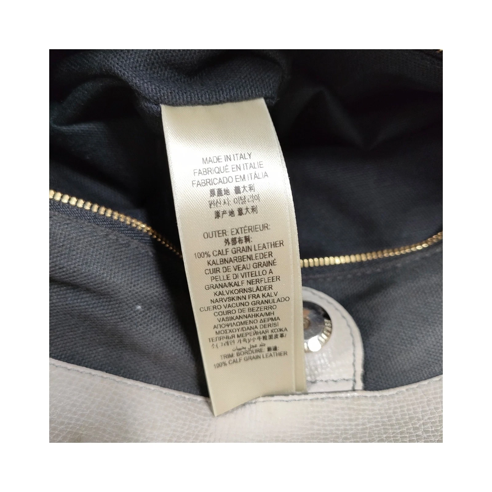 $1595 Burberry Grainy Calfskin House Check Medium Banner Tote Grey