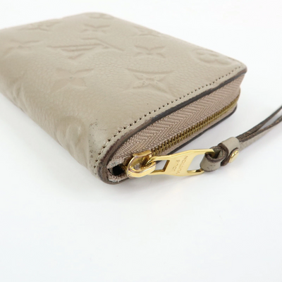 $760 Louis Vuitton Monogram Empreinte Round Zippy Coin Case Beige RFID
