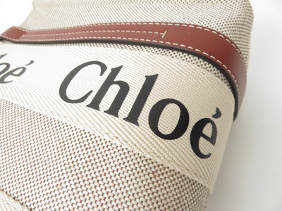$990 2021 Chloe Woody Canvas Small Tote Bag C04T4P