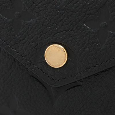 $780 Louis Vuitton Empreinte Portefeuille Victorine Noir Compact Wallet 10021122