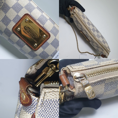 $1460 2012 Louis Vuitton Damier Azur Eva Clutch SN2182