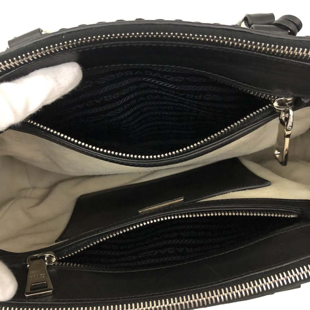 $2480 Prada Leather 2way Shoulder Bag