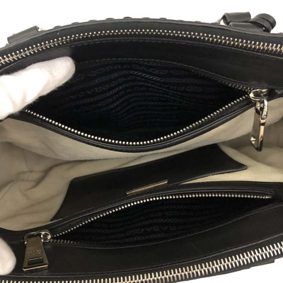 $2480 Prada Leather 2way Shoulder Bag