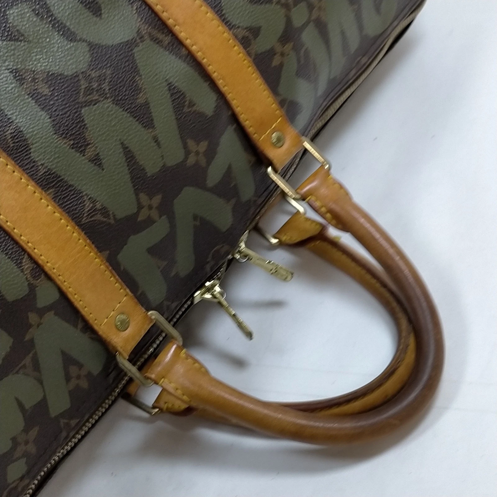 Louis Vuitton Monogram Graffiti Keepall 50 Green