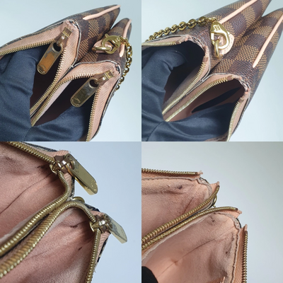 Louis Vuitton Double Zip Pochette Damier Ebene MI0220