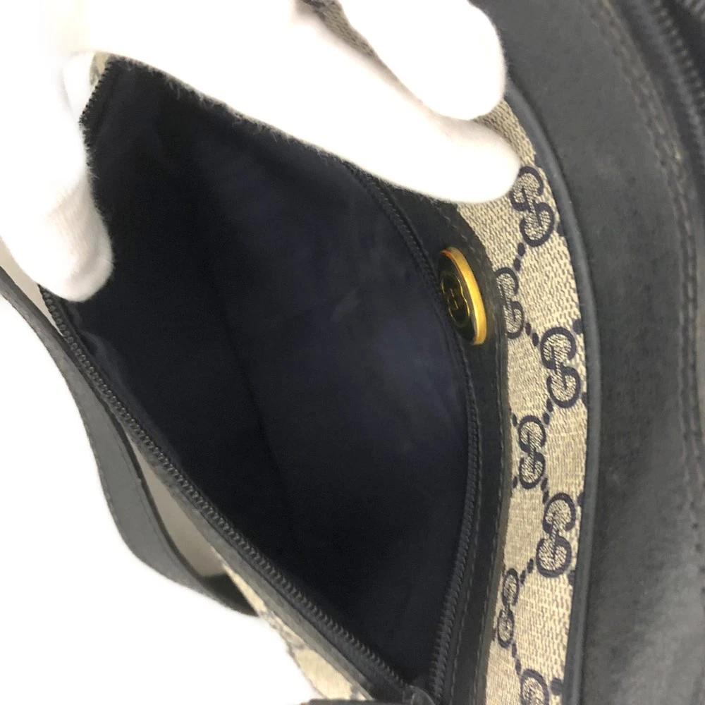 $1100 Gucci Vintage Ophidia Shoulder Bag GG Canvas Small Blue