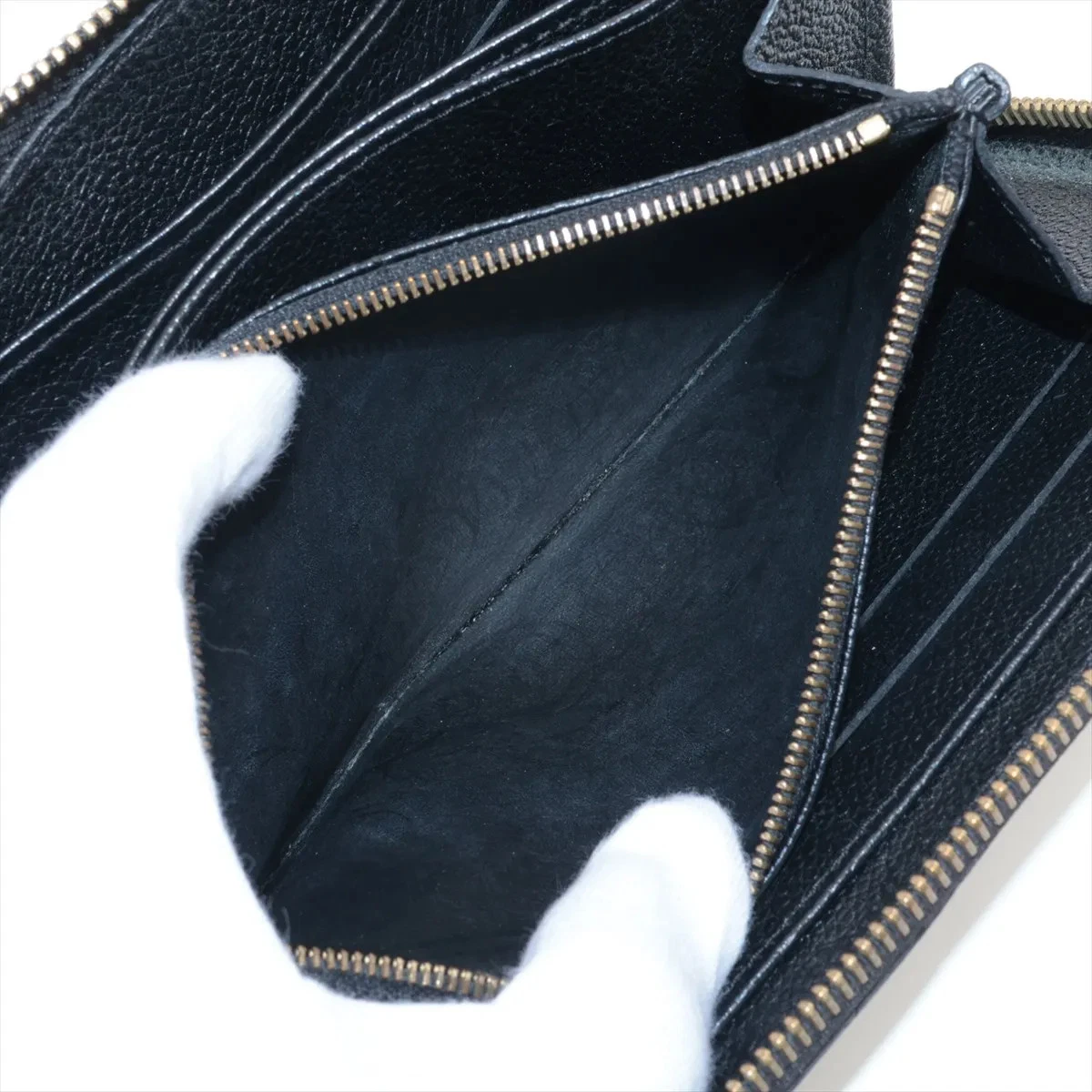 $1170 Louis Vuitton Empreinte Zippy Wallet M61864 Noir Zip Round Wallet