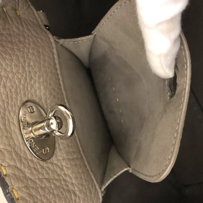 $1600 FENDI Selleria Leather Shoulder Tote Bag Yellow