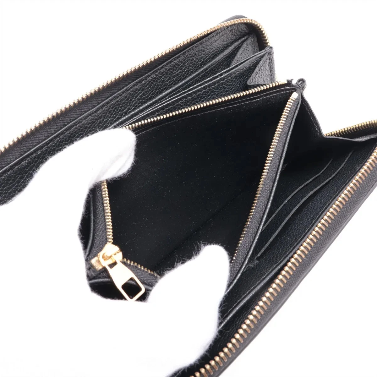 $1170 Louis Vuitton Empreinte Zippy Wallet Black