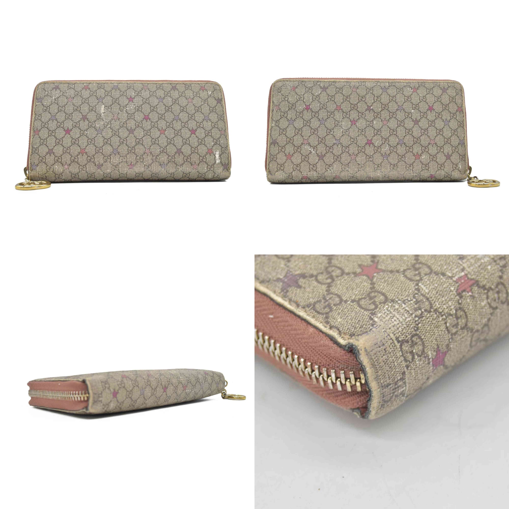Gucci Micro GG Supreme Stars GG Pierce Zip Around Wallet CONSIGNMENT