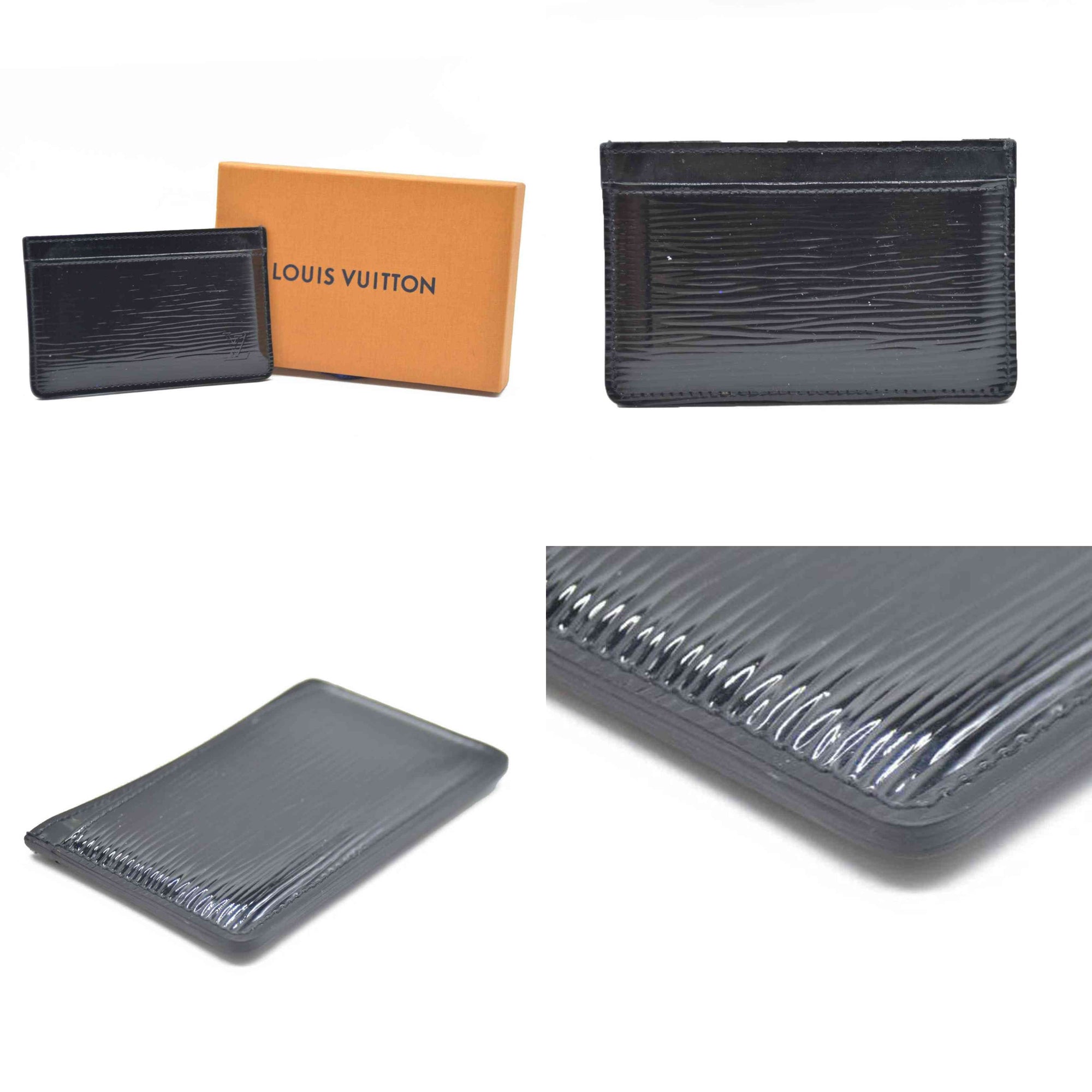 Louis Vuitton  Epi Card Holder Black Patent Leather