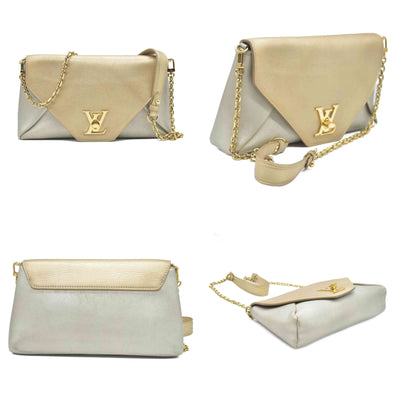 AUCTION $2150 Louis Vuitton  Metallic Calfskin Love Note Gold Bronze