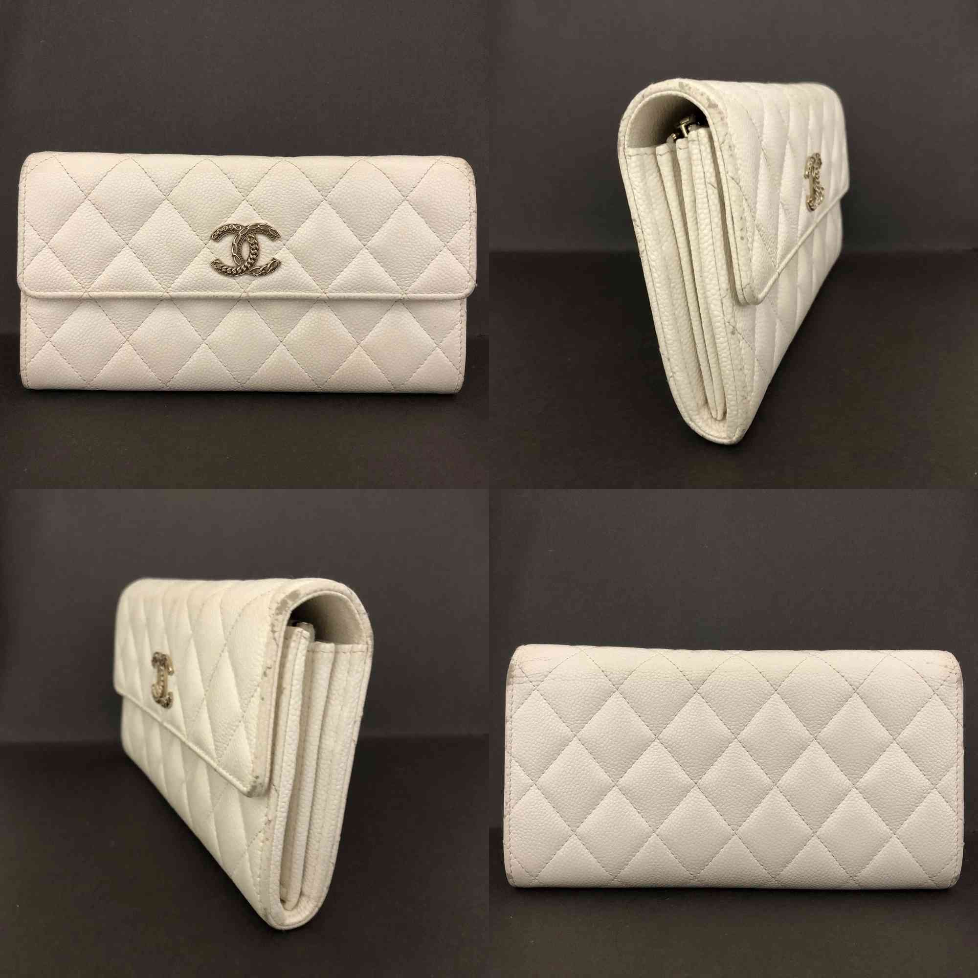 $1400 CHANEL CC Quilted Matelasse Grained Calfskin Bifold Wallet EPXP5N18 10021020