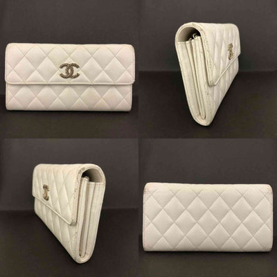 $1400 CHANEL CC Quilted Matelasse Grained Calfskin Bifold Wallet EPXP5N18 10021020