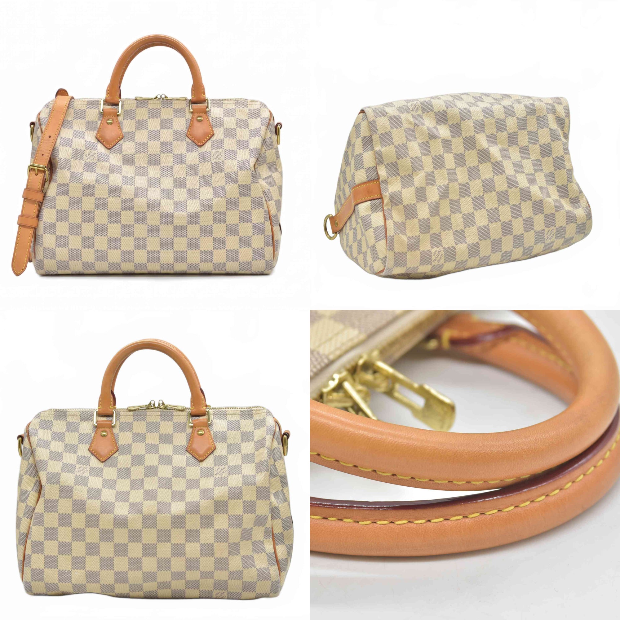 $1980 2017 Louis Vuitton Damier Azur Speedy Bandouliere 30 SP3107