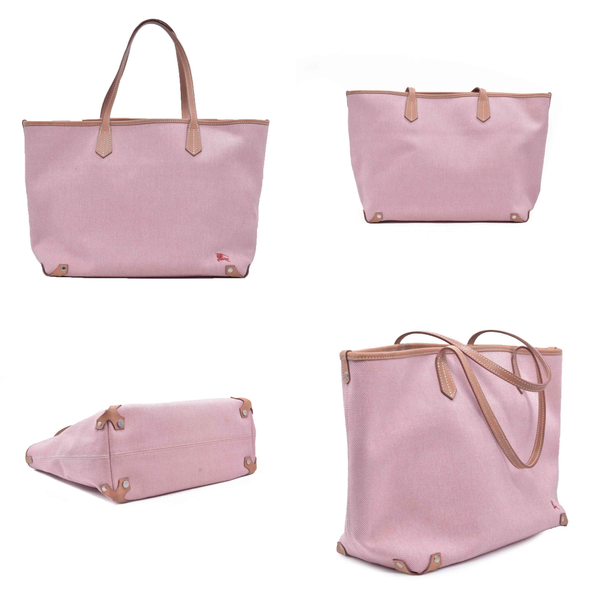 $1100 Burberry Blue Label Pink Canvas Tote Bag CONSIGNMENT