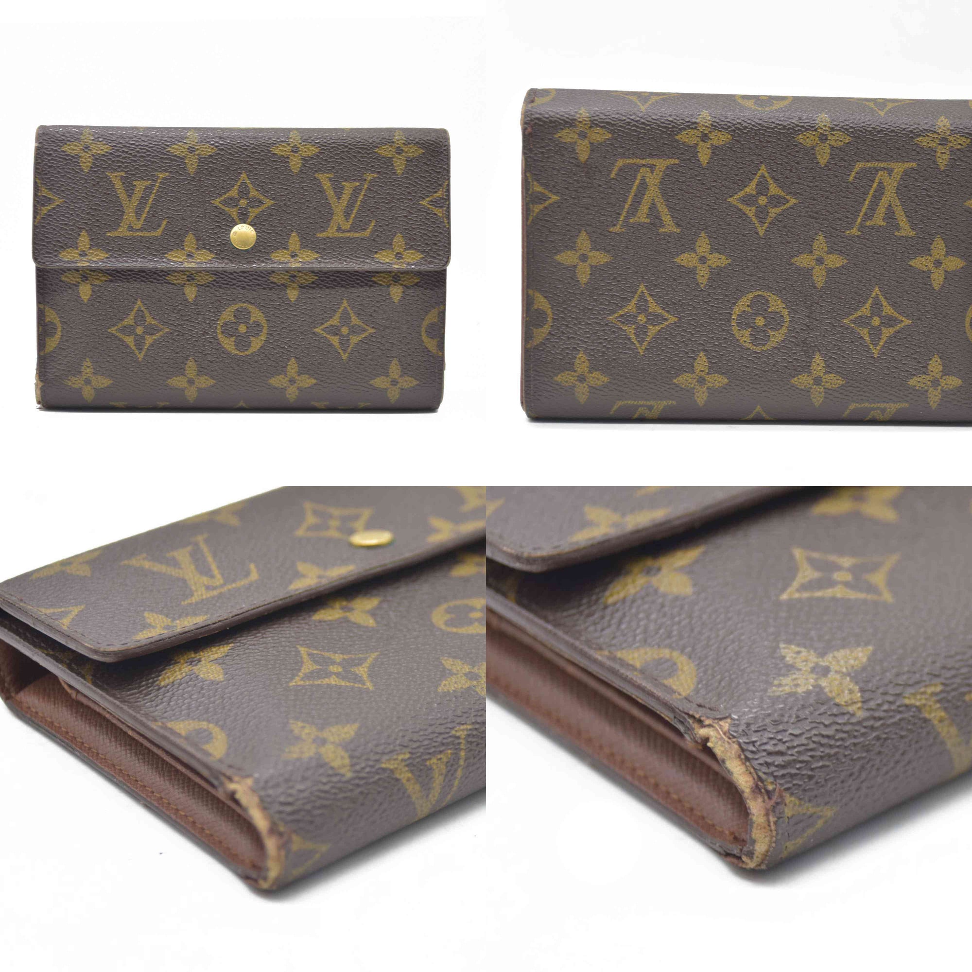 $610 LOUIS VUITTON Monogram Alexandra Trifold Wallet SP0090