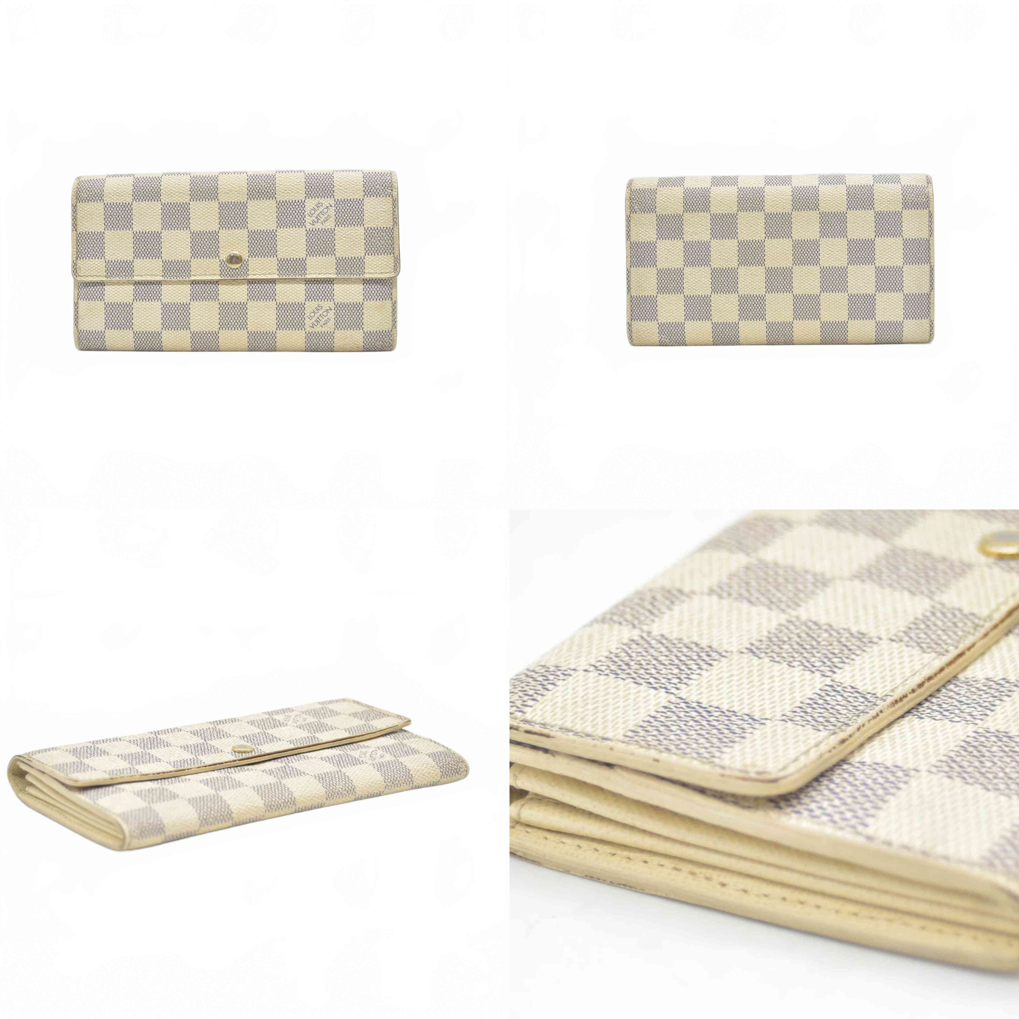 $775 2013 Louis Vuitton Damier Azur Sarah Wallet CONSIGNMENT MI4037