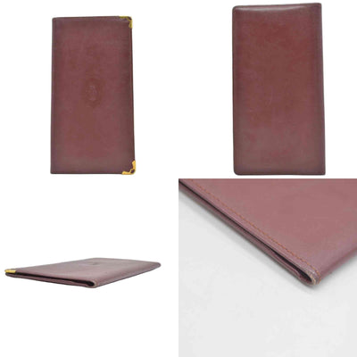 $800 Cartier Vintage Burgundy Bifold Leather Wallet CONSIGNMENT