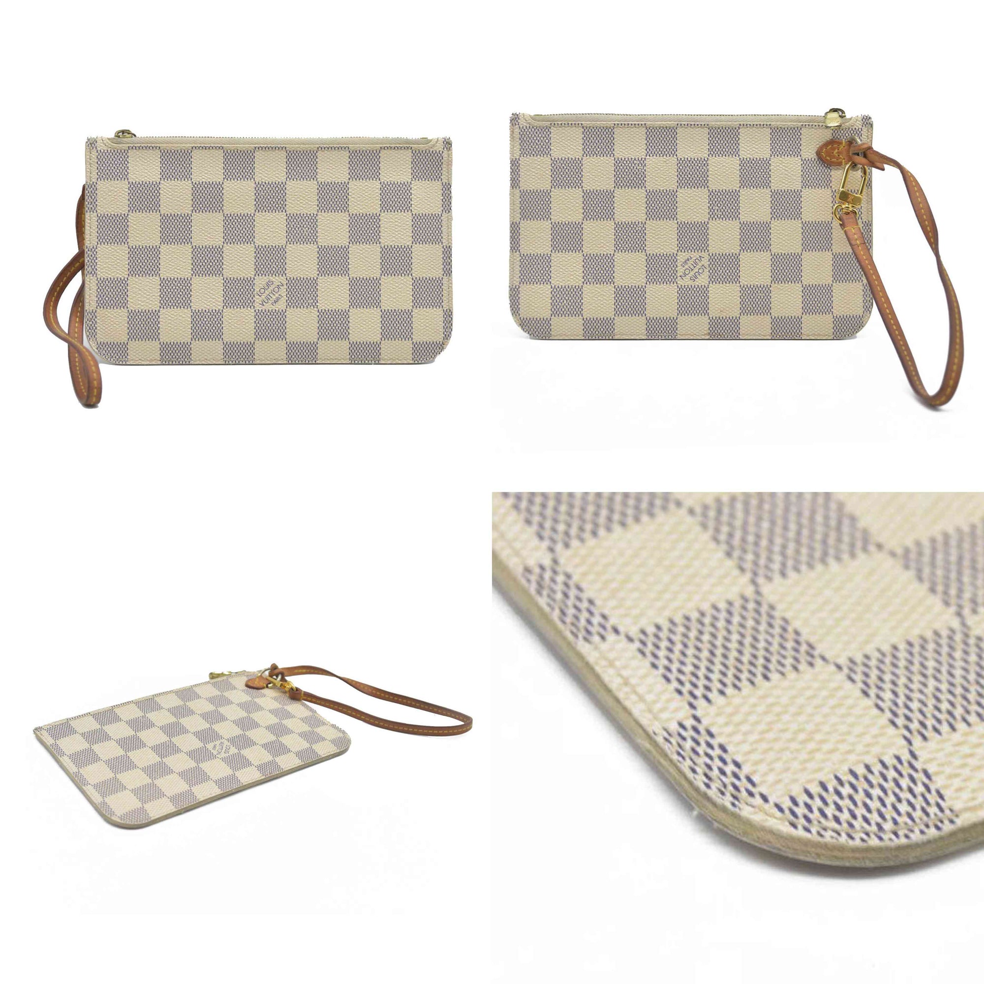 AUCTION $2030 Louis Vuitton Damier Azur Neverfull PM Pochette
