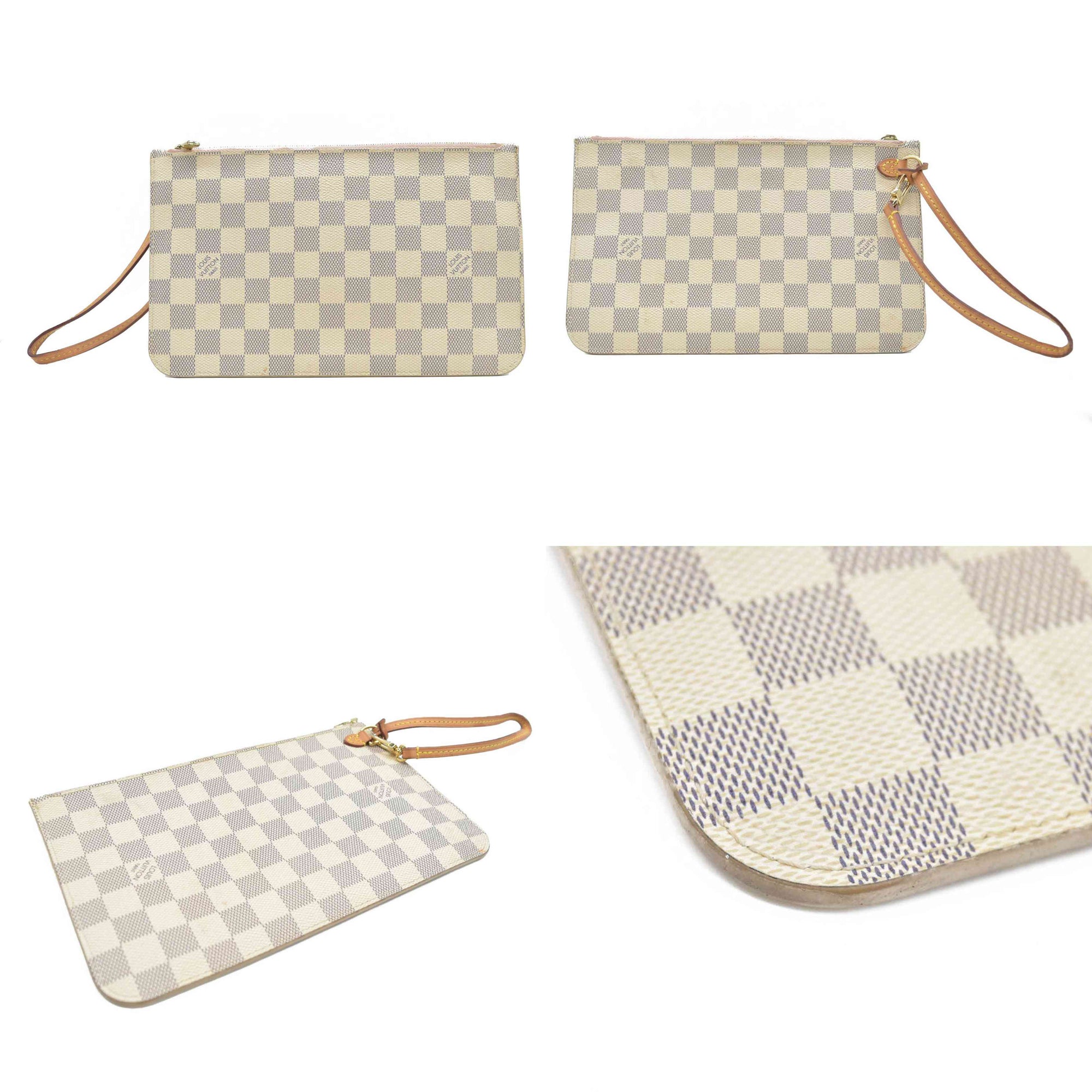 $2200 Louis Vuitton  Damier Azur Neverfull MM GM Pochette