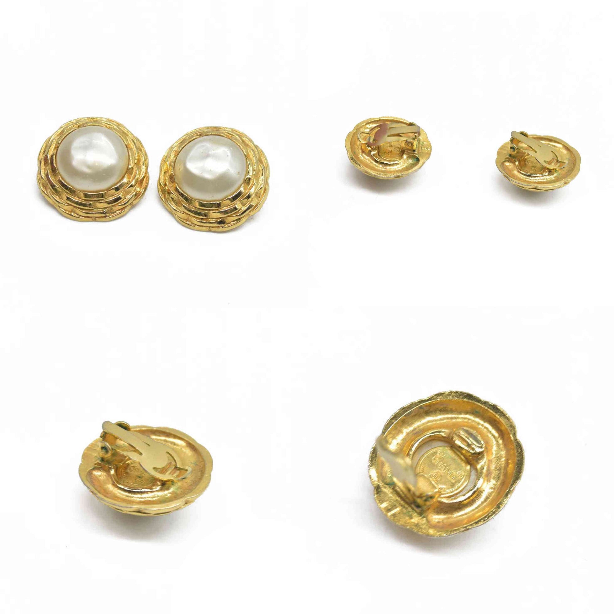 Chanel Gold Plated Clip Earrings
