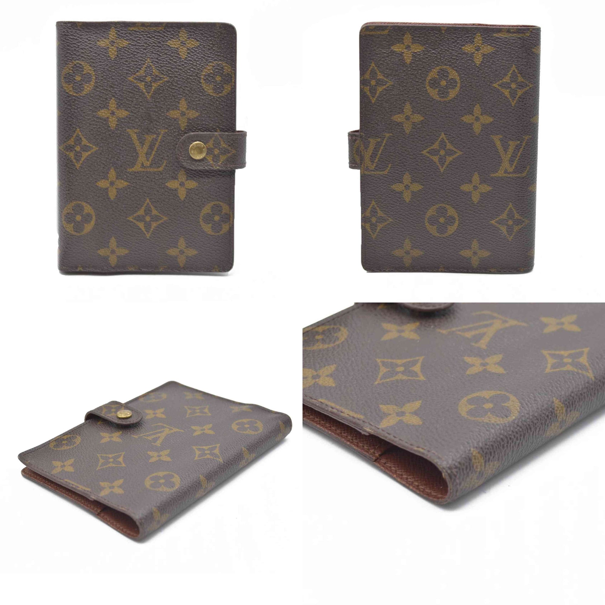 $505 Louis Vuitton Monogram Agenda PM Notebook Cover Brown SP1010