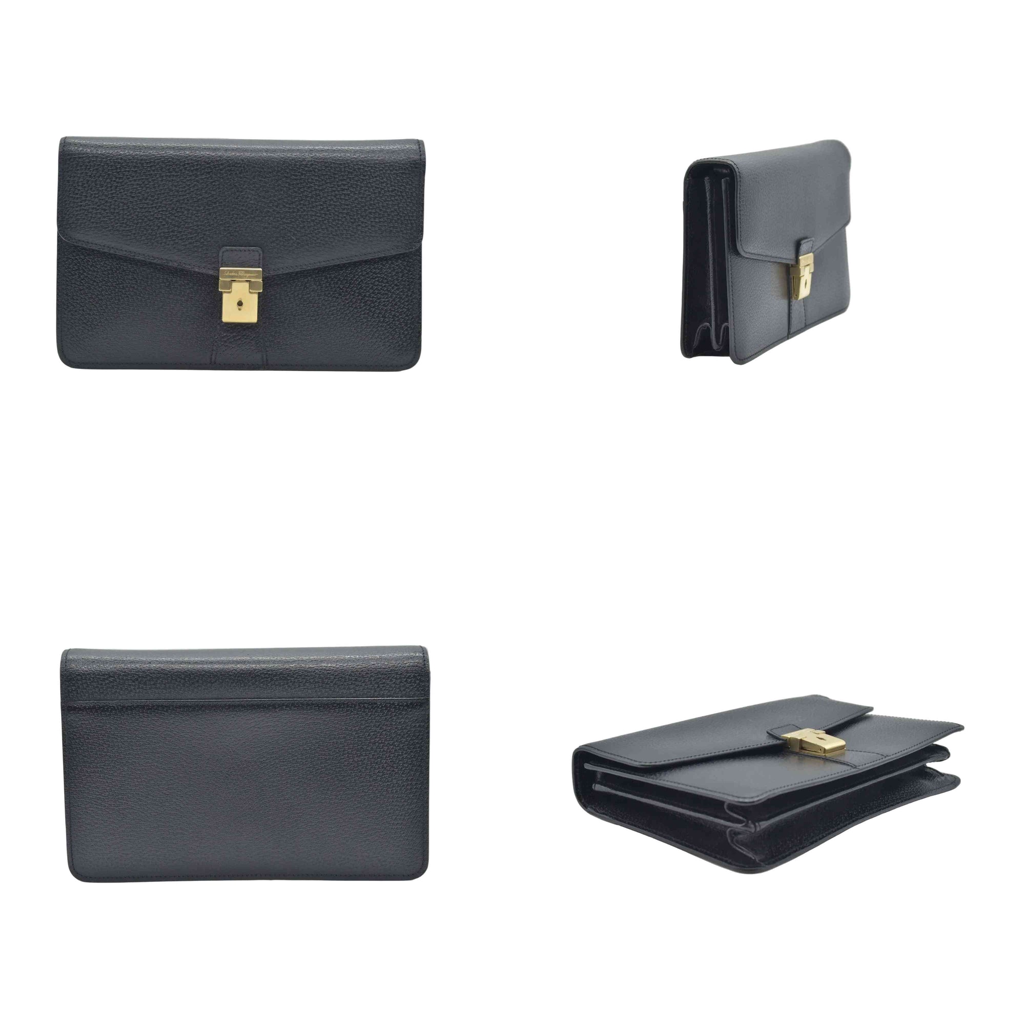 $700 Salvatore Ferragamo  Gancini Clutch CONSIGNMENT