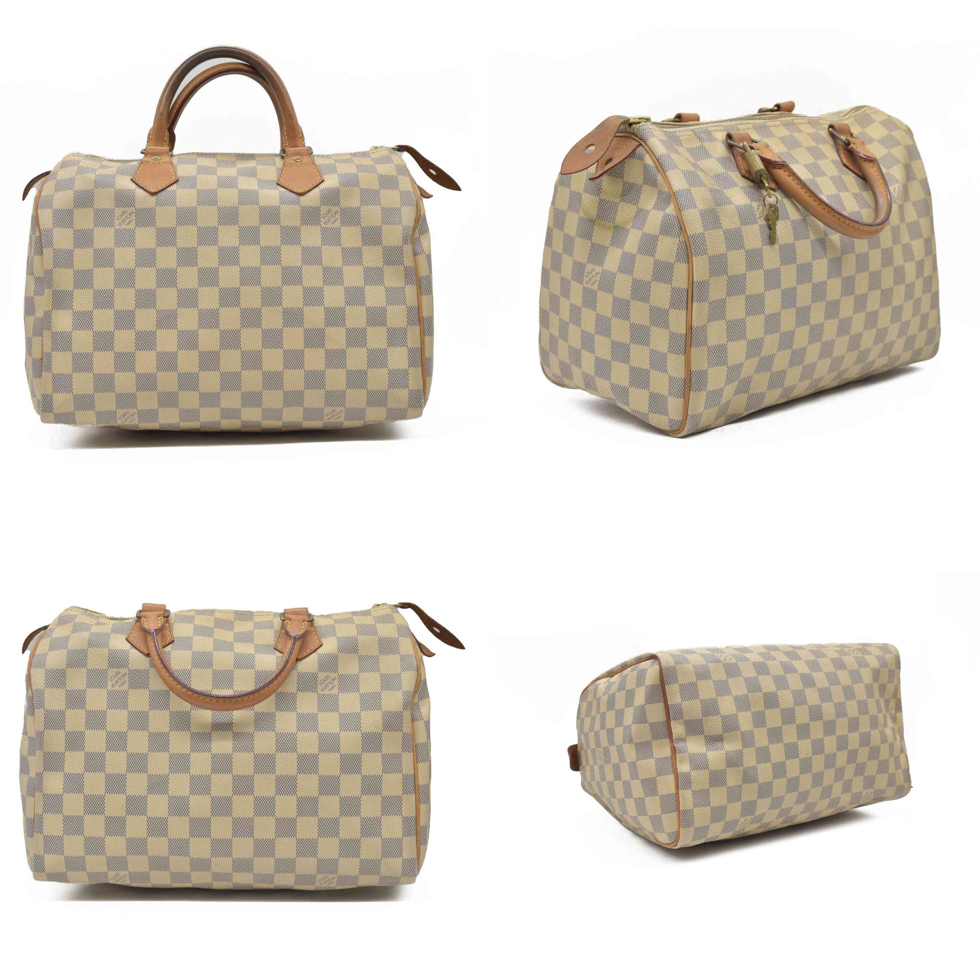 $1550 Louis Vuitton Damier Azur Speedy 30 MB0184