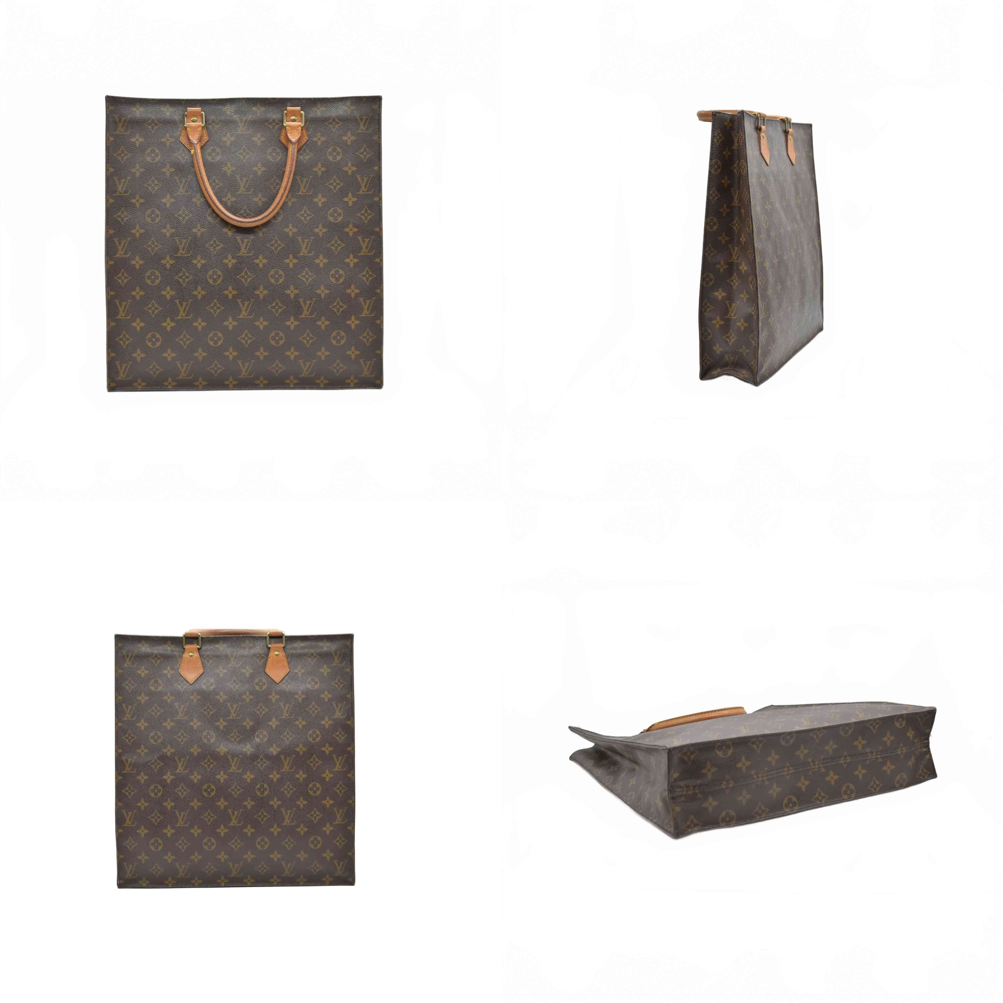 $1340 Louis Vuitton LV Hand Bag Sac Plat Brown Monogram