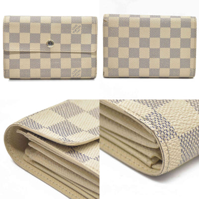 $610 LOUIS VUITTON Damier Azur Alexandra Trifold Wallet