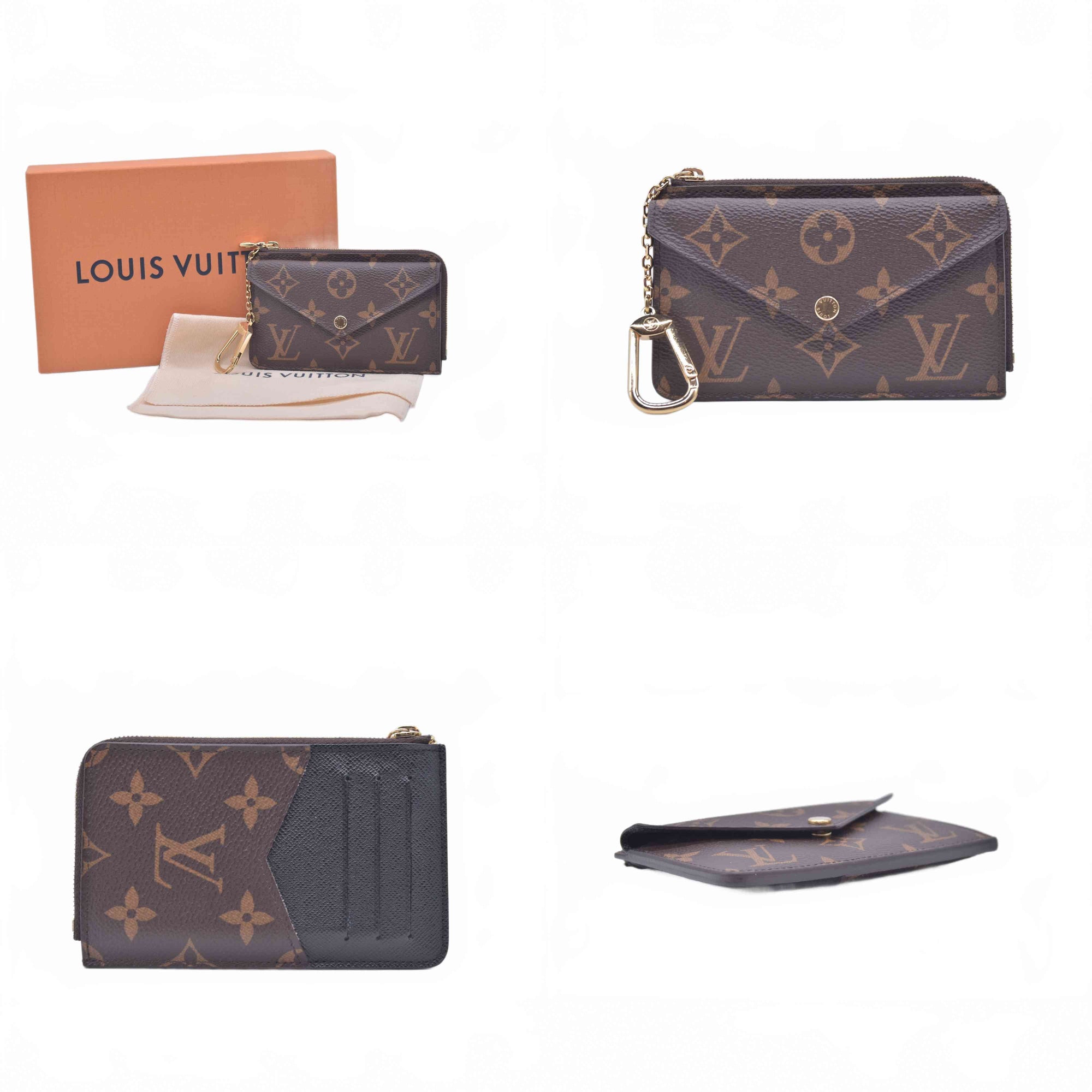 $695 LOUIS VUITTON Monogram Recto Verso Card Holder RFID 10021359