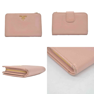$650 PRADA Saffiano Compact Wallet Pink CONSIGNMENT