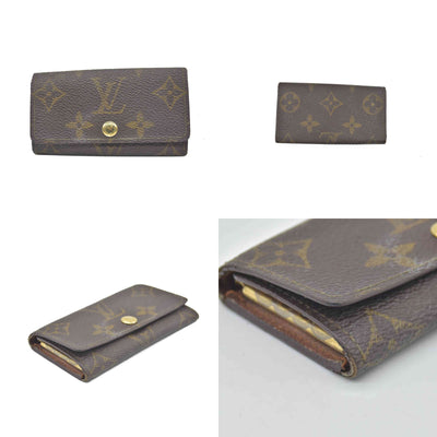 $345 Louis Vuitton Monogram Multicles 4 Ring Key Case Brown ET0892 CONSIGNMENT