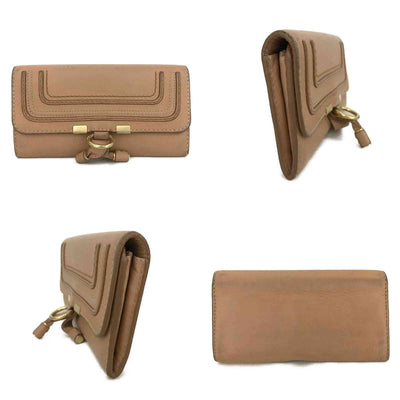 $650 CHLOE Grained Calfskin Marcie Long Wallet Orange