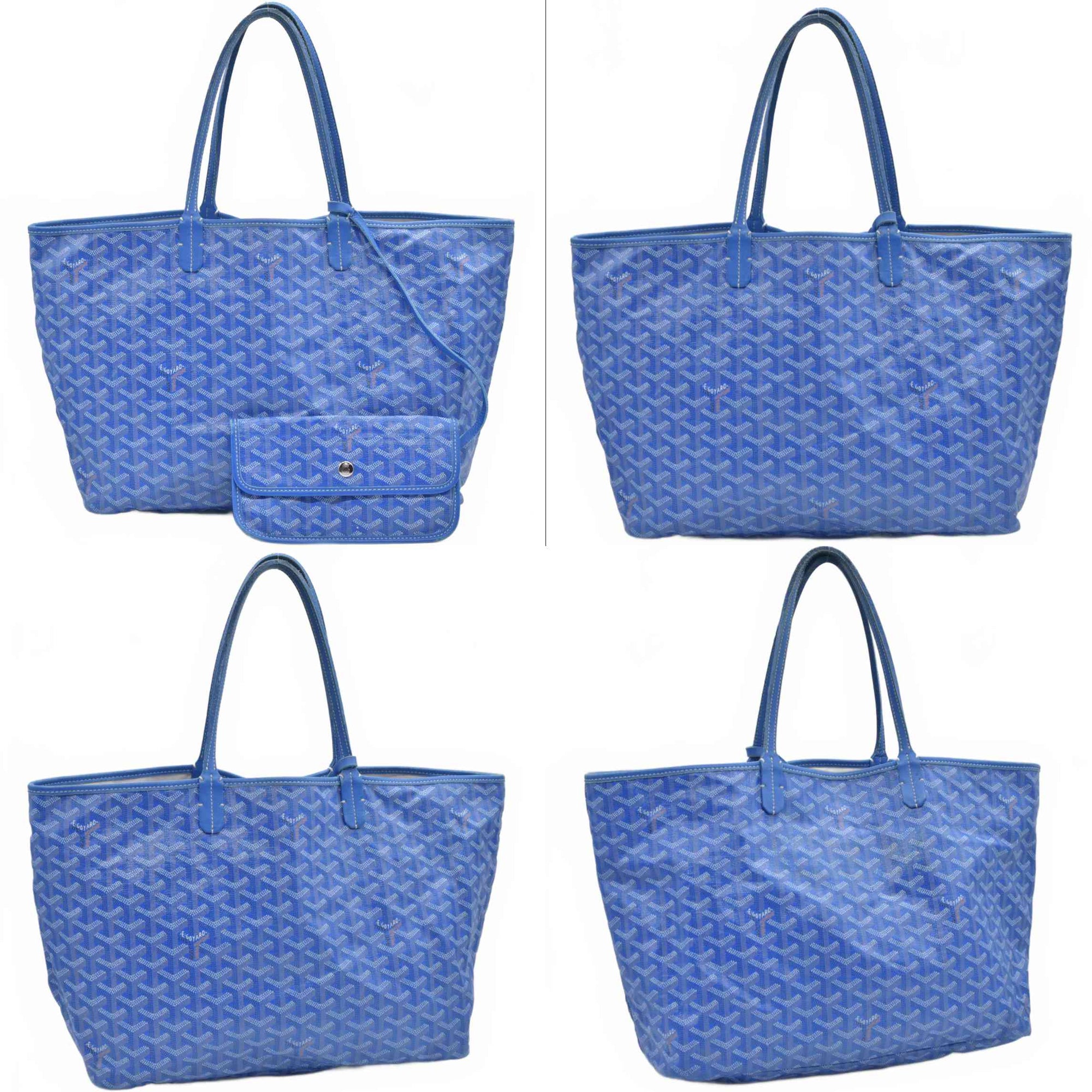 $1890 2015 Goyard Goyardine Saint Louis PM Sky Blue 10021130