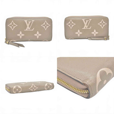 $1310 Louis Vuitton Empreinte Monogram Giant Zippy Wallet Tourterelle Creme RFID