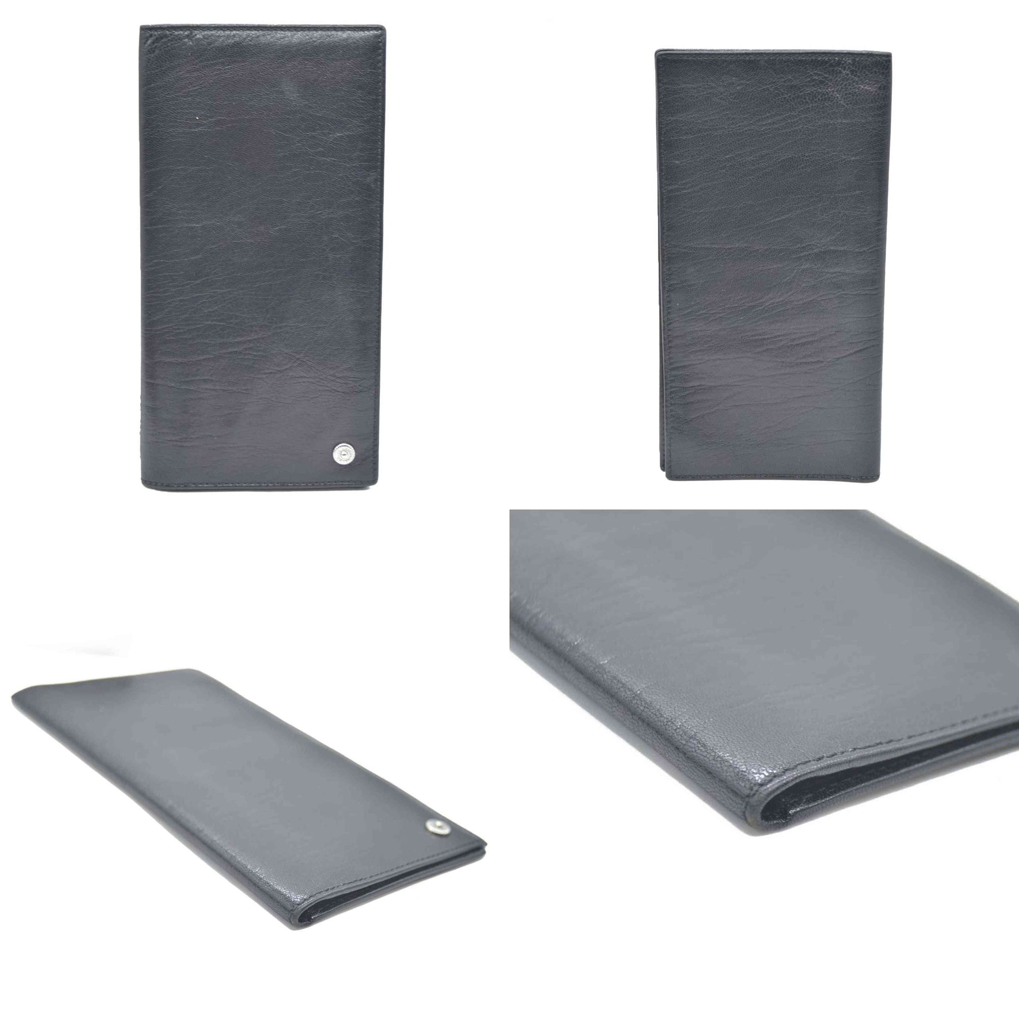 Dolce&Gabbana Leather Long Bifold Wallet Black