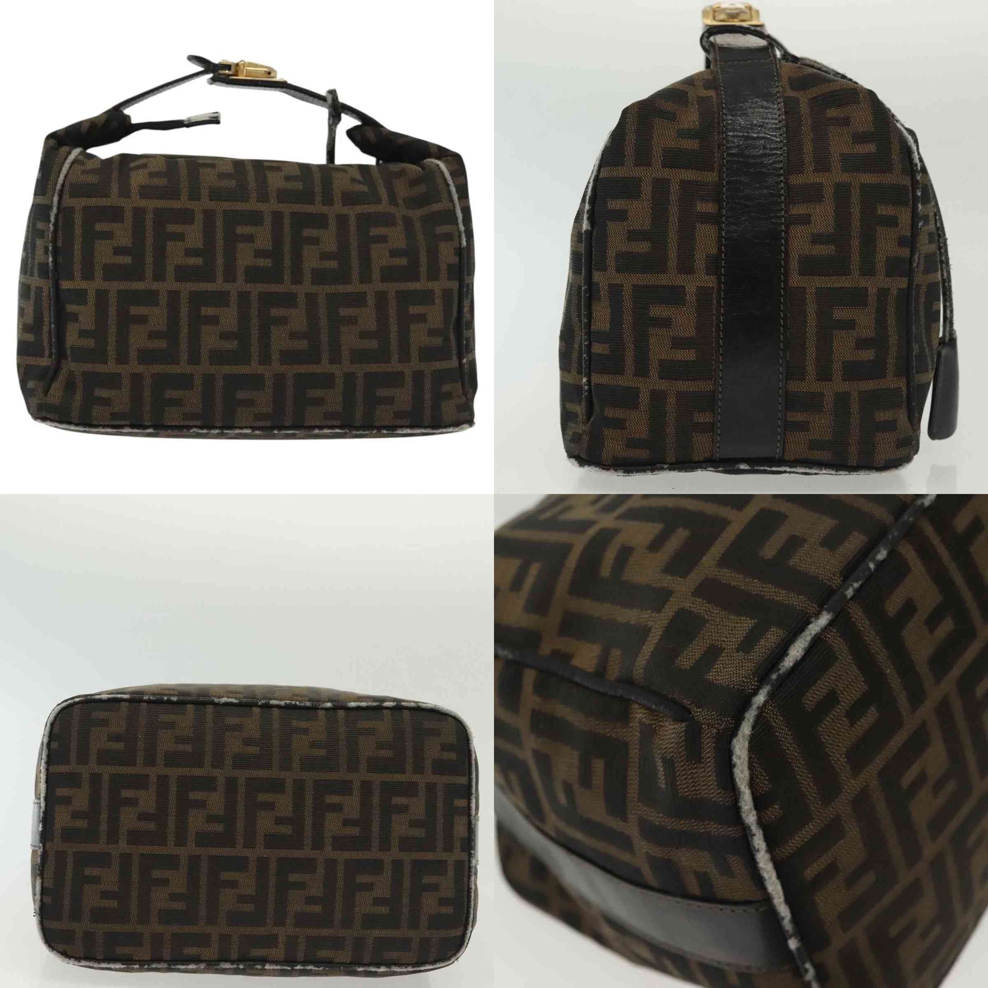 $980 2003 Fendi Zucca Canvas Vanity Hand Bag 2211-26715-009