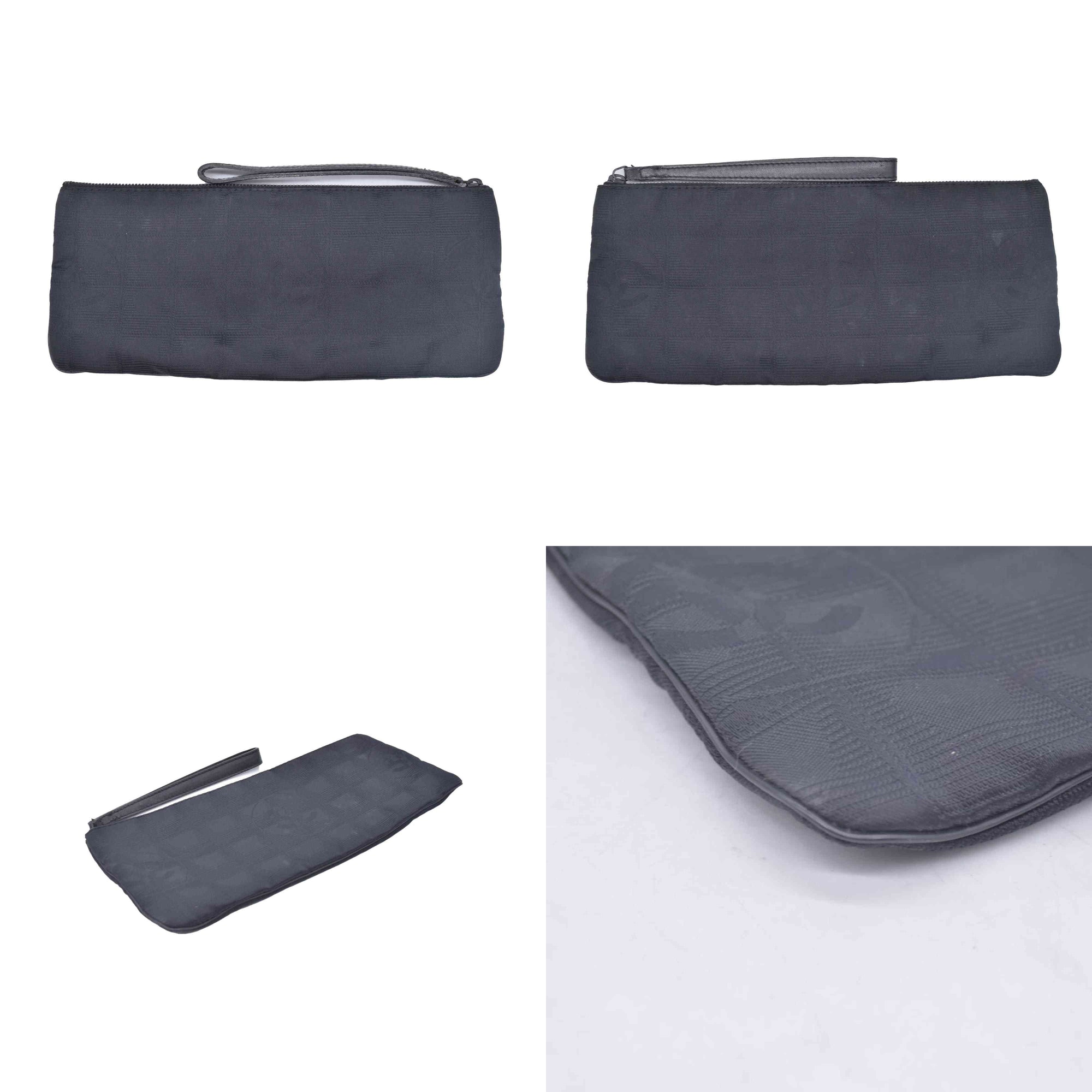 $450 Chanel Long Makeup Pouch Black CONSIGNMENT 10021208