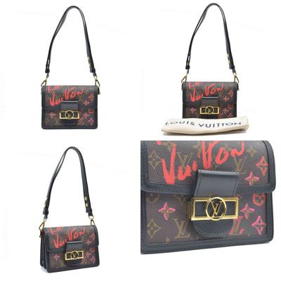 $3550 Louis Vuitton Dauphine Shoulder Bag Limited Edition Fall in Love Monogram Canvas Mini
