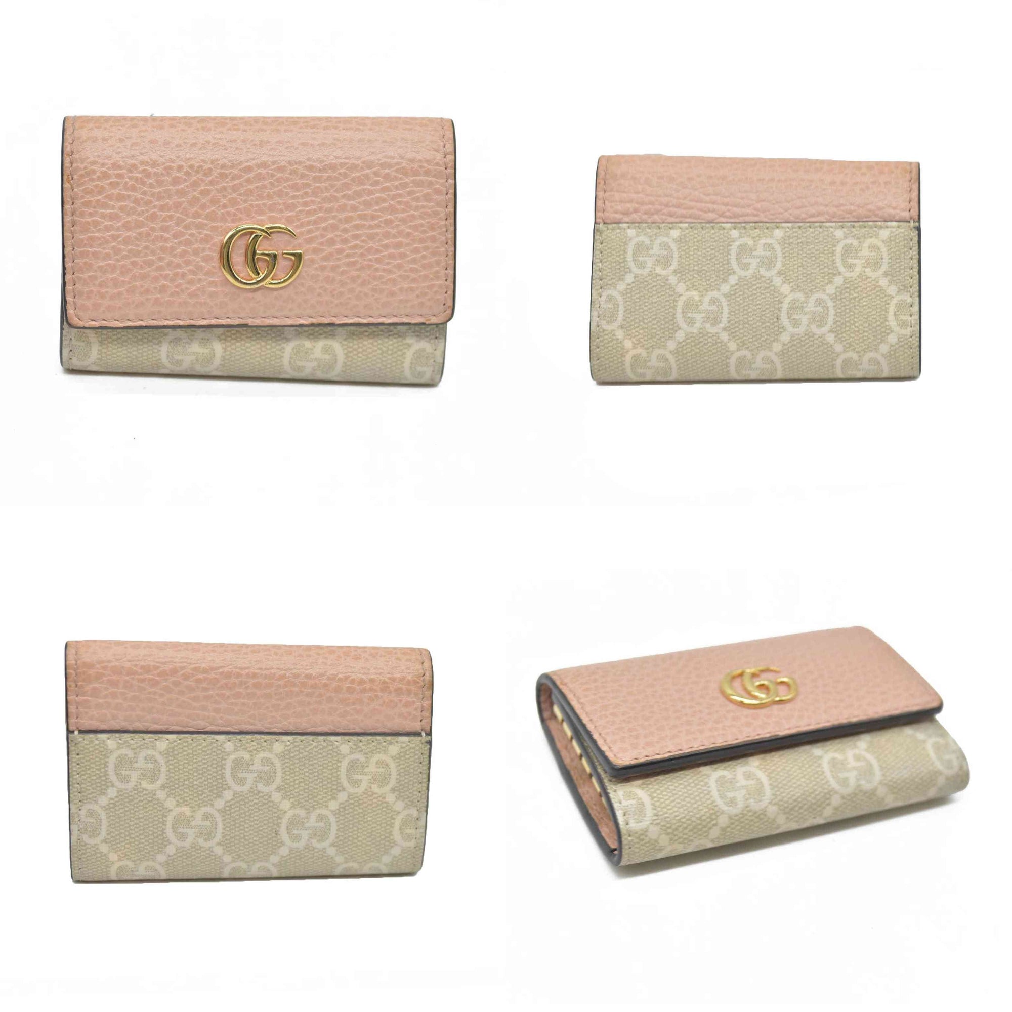 AUCTION $350 GUCCI GG Marmont GG Supreme Leather 6 Ring Key Case